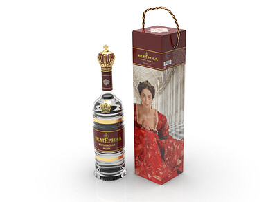 Ekaterina Royal Vodka 3d bottle design brand identity branding liquor package design packaging