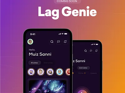 Lag Genie graphic design ui