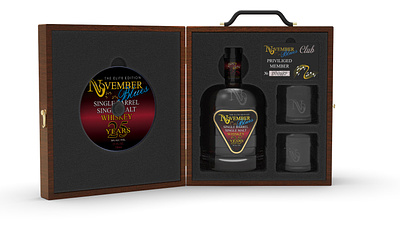 November Blues 25Y Single Malt Whiskey 3d bottle design brand identity branding liquor package design packaging