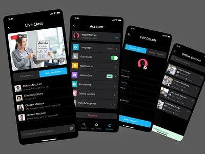 E-Learning App Inner Pages app application clean course design e learning education exploration innerpages mdrimel mobile app modern design online class online courses online school school ui ui ux ui ux design ux