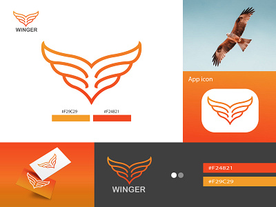 Winger Logo 3d logo agency logo animal animal logo artwork brand identity branding creative formation icon illustration logo logo design logomaker logos logotype vector visual identity winger winger logo