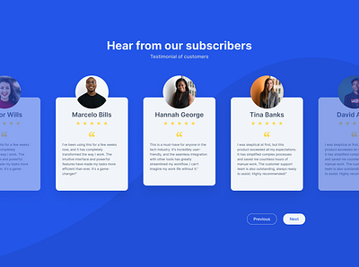 Testimonials (Daily UI Challenge Day 39) daily ui daily ui dailyui design ui uiux ux