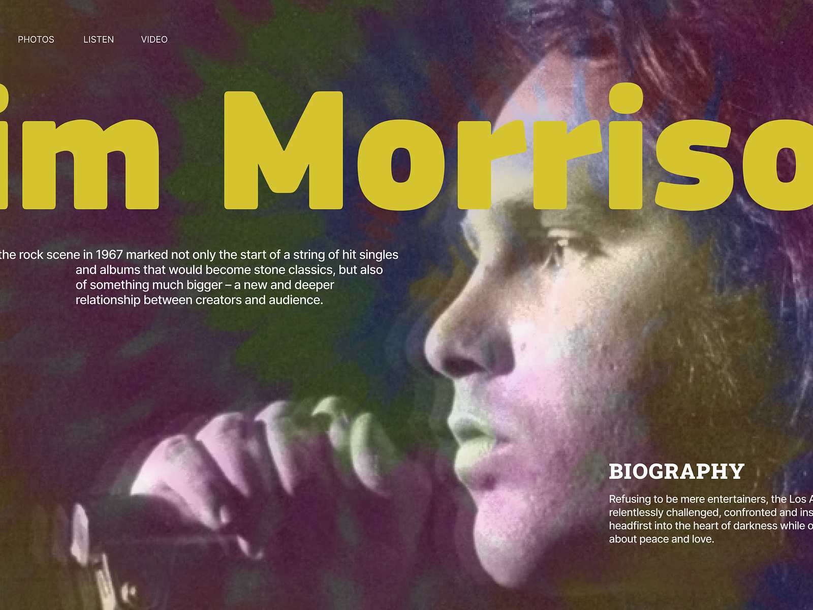 Jim Morrison – Website by Oleg Usvajskij on Dribbble