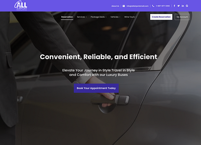 Landing Page of car services landing page of car services