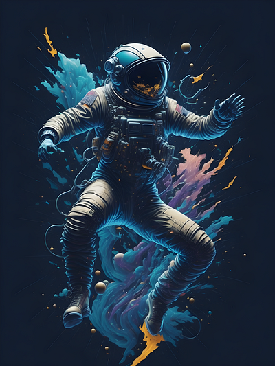 Zero Gravity Dance astronaut dance float graphic design gravity illustration visual communication