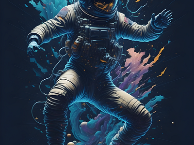 Zero Gravity Dance astronaut dance float graphic design gravity illustration visual communication