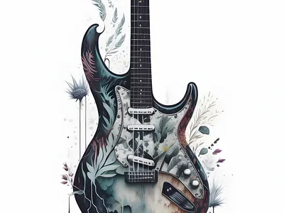 Boho Style Guitar graphic design guitar illustration instruments music sound visual communication