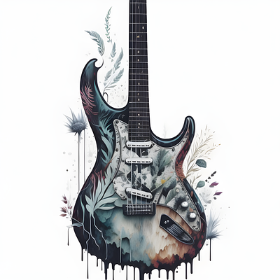 Boho Style Guitar graphic design guitar illustration instruments music sound visual communication