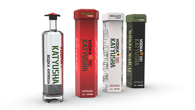 Katyusha 1L Vodka (Pentagram Bottle) 3d bottle design brand identity branding liquor package design packaging