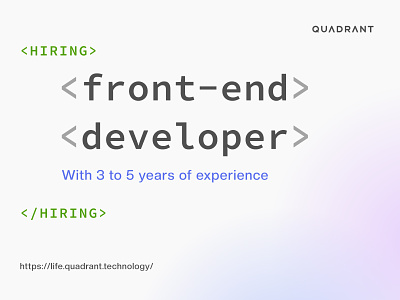 We're Hiring Frontend Developer - JOIN US! animation frontend developer graphic design hiring recruitment