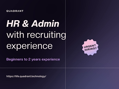 We're Hiring: HR & Admin Role design graphic design job opening recruitment
