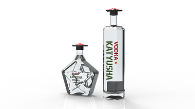 Katyusha 75cl Vodka (Star Bottle) 3d bottle design brand identity branding liquor package design packaging