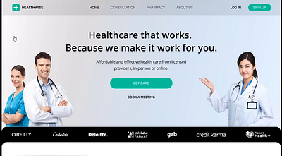 HealthWise - Healthcare Landing Page animation app branding design graphic design healthcare landingpage logo medicare meditech motion graphics typography ui ux