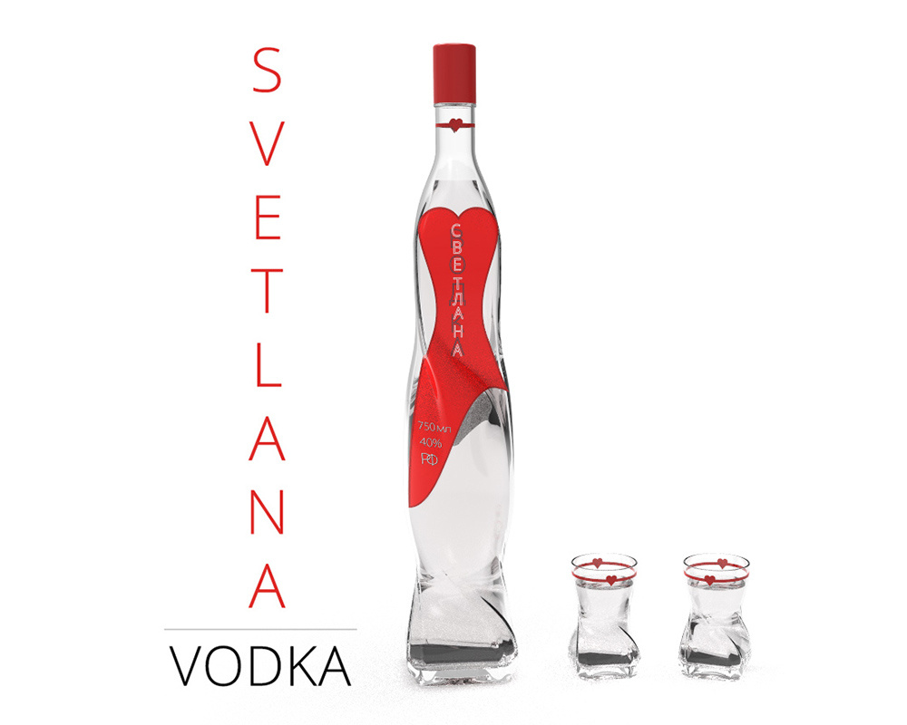 Svetlana Vodka 3d bottle design brand identity branding liquor package design packaging