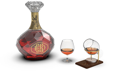 Cognac De Beauvau 3d bottle design brand identity branding liquor package design packaging