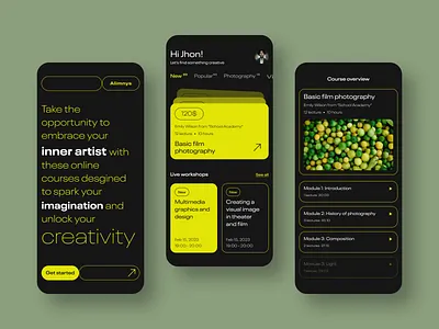 Mobile App for Online Creative Courses app app design application art course e learn education ios app learning mobile mobile design online online course product study ui ui design ux