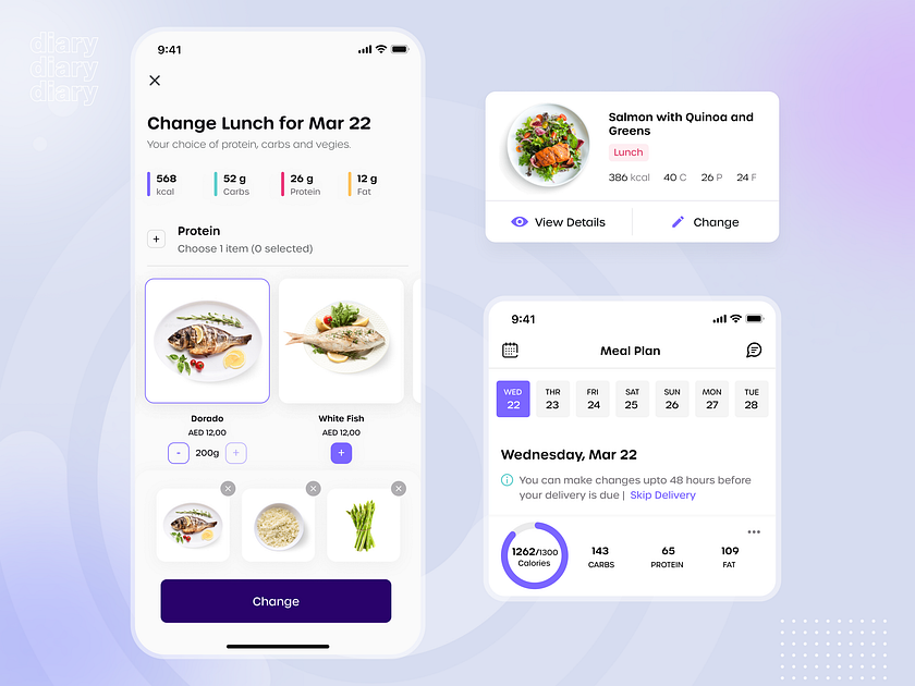 Food delivery app - meal plan page by Excited on Dribbble