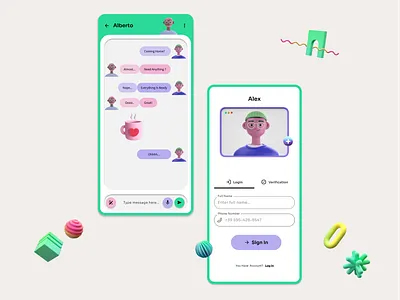 Daily UI #013 Direct Messaging 013 3d 3d objects 3dart app chat chatbot dailyui dailyuichallange design direct messaging graphic design illustration logo typography ui uichallange ux vector