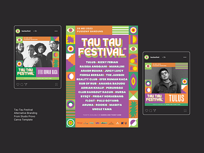 Tau Tau Festival Alternative Branding branding canva canva template design festival instagram instagram template music music festival poster poster festival social media