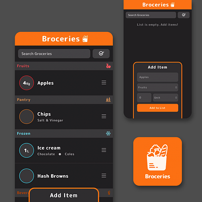 Broceries - Shopping List graphic design ui ux web design