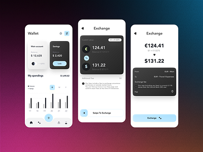 Modern banking - FinTech solution app applicaiton banking design finance fintech mobile payment ui ux