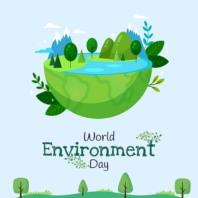 World Environment Day branding design dribbble environment figma flate graphic design green happy world illustration logo typography ui ui design ux vector