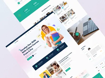 Online Course Landing Page courses courses app courses landing page e learning education elearning courses hero landing page learning app learning platfrom online courses online education online learning study ui uiux ux web web design website
