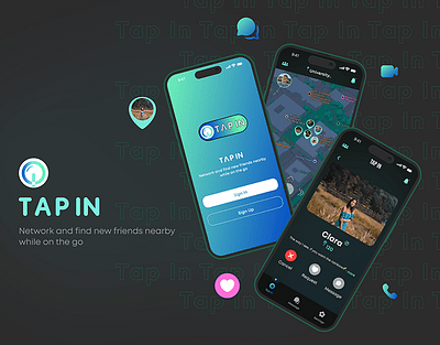 Tap In bluetooth branding chat community design facebook friends illustration instagram ios app iot likes logo messenger mobile app sharing social media tap ui vector