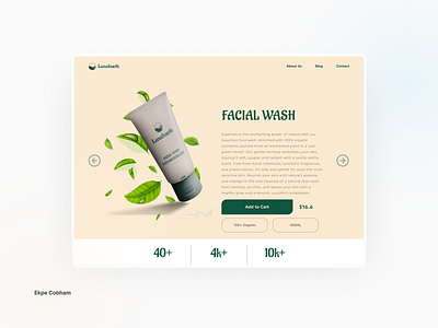 Product Landing Page brand identity branding ecommerce landing page product design skincare brand skincare landing page ui uiux