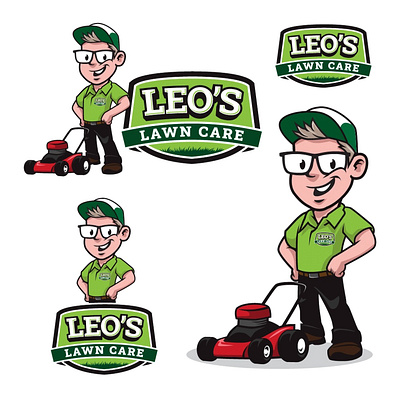 Leo's lawn Care 3d animation branding design graphic design illustration l logo minimal motion graphics typography ui ux vector