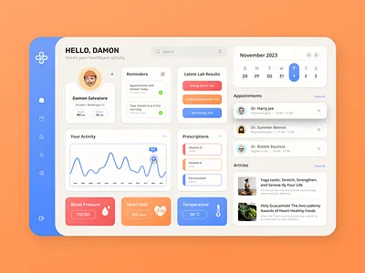 Healthcare Dashboard chart data design healthcare healthcare dashboard hospital landing page medical care medicine ui uiux user dashboard user interface web design