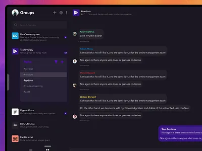 Group Chat chat community desktop figma group chat mac messaging product deisgn slack ui web