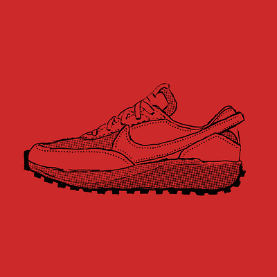 Nike Waffle Sketch halftone illustration nike rough sketch shoes sketch sneakers