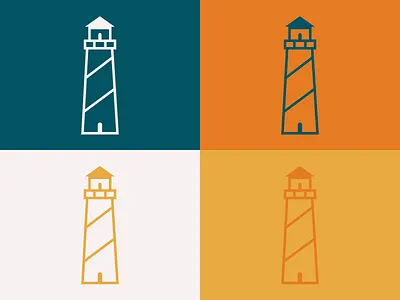 Who Turns On The Lighthouse color color palette design flat graphic design illustration light lighthouse minimal ocean sketch