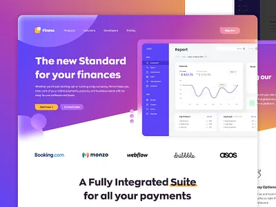 Finmo - Figma Webflow Web Design adobe xd b2b branding figma figma designer finance financial fintech fintech website landing page design minimalist modern startup trendy ui ui design ui ux web design webflow webflow designer