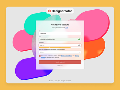 Sign-Up Page (UI Design) authentication page design create account daily ui design designerzafor figma design register page sign up page ui ui design user interface design ux web ui design website