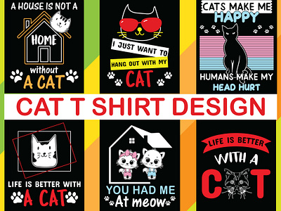 Cat T shirt Design cat cat day cat lover cat meow cats kitty t shirt t shirt design typography