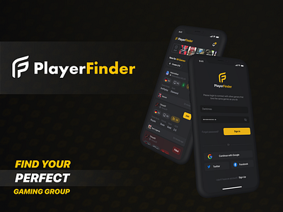 PlayerFinder - LFG Gaming App android apex app competitive e sports esports esports app game ui gaming gaming app interface ios kyran leech lfg mobile modern ui valorant