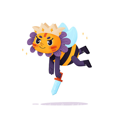 Queen Bee is coming! character children book illustration cute illustration kidlit art procreate