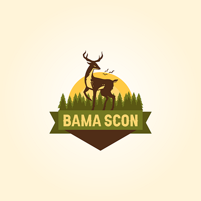 Bama Scon | Logo camping deer forest logo outdoor