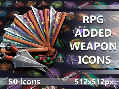 Free Different Weapon RPG Icons 2d asset assets craftpix fantasy game game assets gamedev icon icons illustration indie indie game mmo mmorpg rpg set sword weapon weapons
