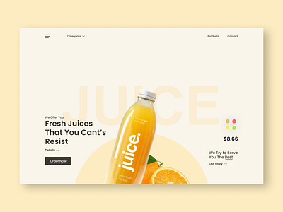 Drinks Website UI Design branding e commerce graphic design ui