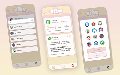 vibe - social network for good news app design ui ux web design