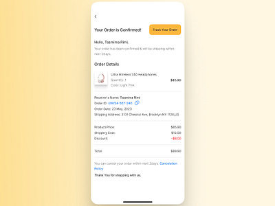 Daily UI 017 - Email Receipt app branding daily daily ui dailyui dailyui17 dailyuidesign figma orderconfirmation reciept ui ui challange ui design uiux user experience user interface