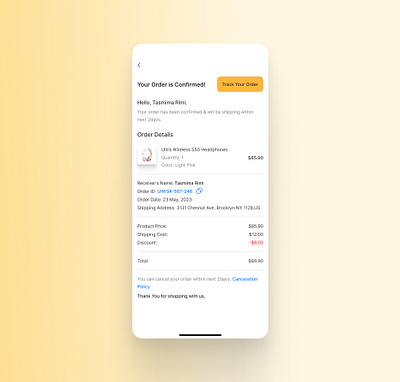 Daily UI 017 - Email Receipt app branding daily daily ui dailyui dailyui17 dailyuidesign figma orderconfirmation reciept ui ui challange ui design uiux user experience user interface