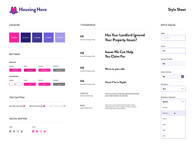 UI Style Sheet branding design digital style guide stylesheet typography ui uiux website website design