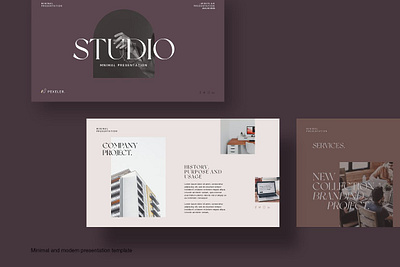 Studio Portfolio PowerPoint Template #3 app branding design graphic design illustration logo typography ui ux vector