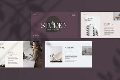 Studio Portfolio PowerPoint Template #4 app branding design graphic design illustration logo typography ui ux vector