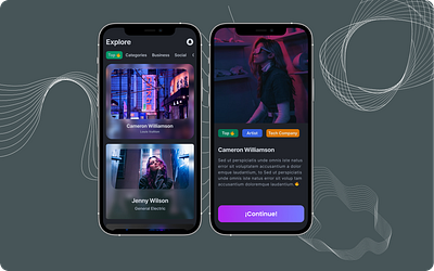 CardConnect 100 day ui challenge app creator card creative future mobile app name card social style ui ux