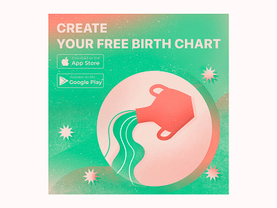 Aquarius aquarius astrology birth chart branding design graphic design illustration marketing vector web banner zodiac sign